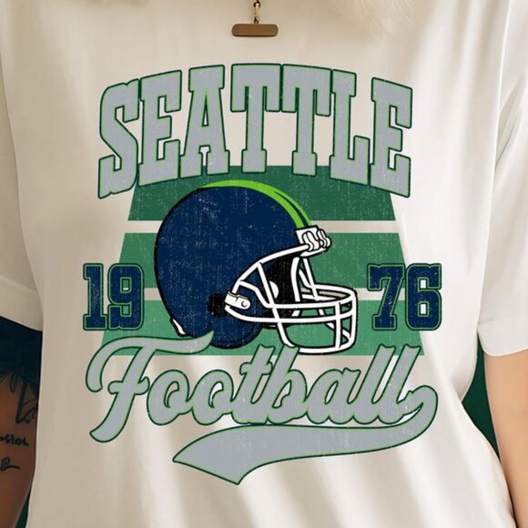 Seattle Football T-shirt, Retro Seahawk NFL Shirt, Seahawk Game Day T-shirt 170 - Picture 1 of 5